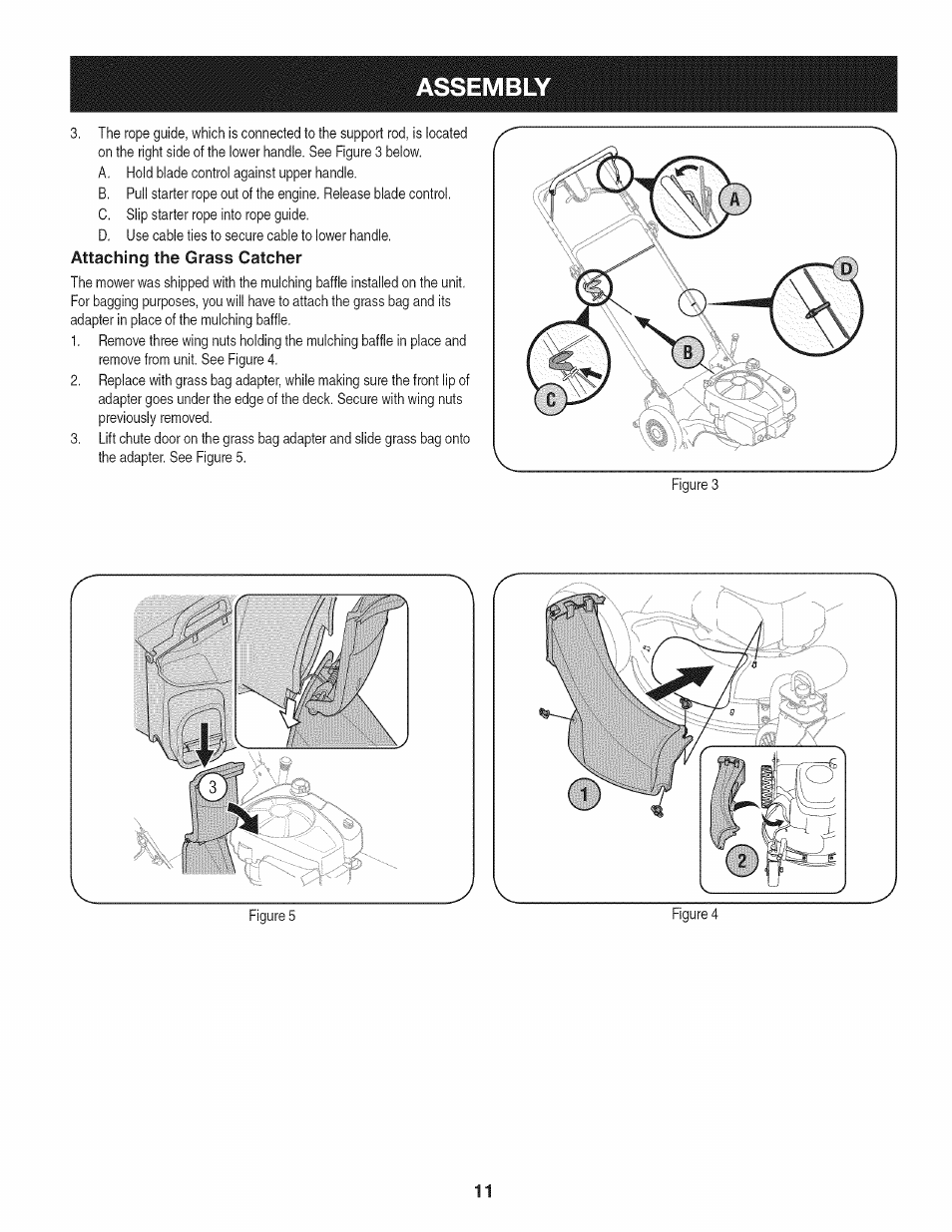 Attaching the grass catcher, Assembly | Craftsman 247.887760 User Manual | Page 11 / 68