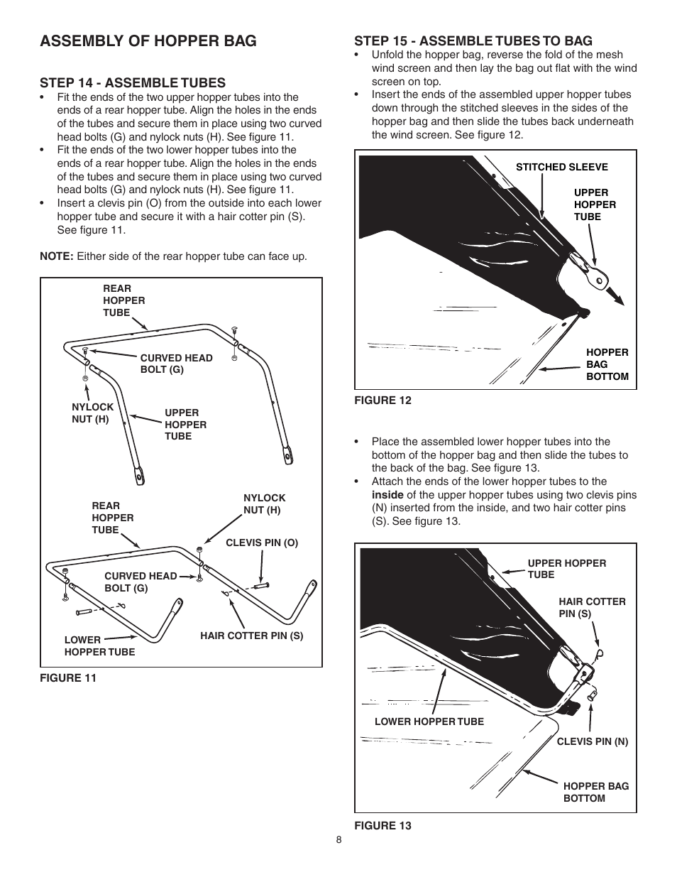 Assembly of hopper bag | Craftsman 486.242241 User Manual | Page 8 / 20
