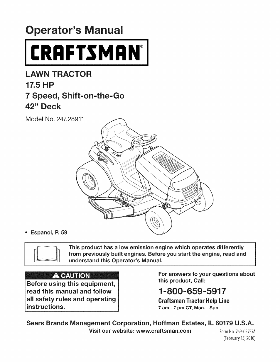 Craftsman 247.28911 User Manual | 92 pages