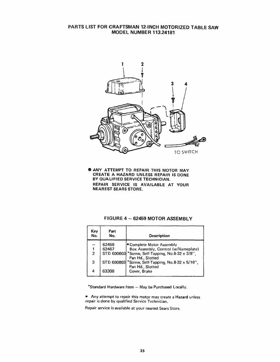 Craftsman 113.24181 User Manual | Page 35 / 40