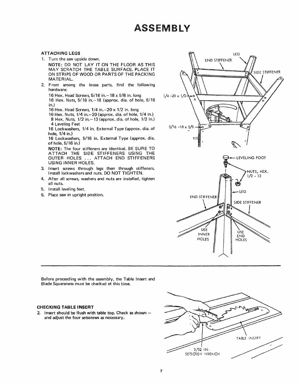 Assembly | Craftsman 113.24181 User Manual | Page 7 / 40