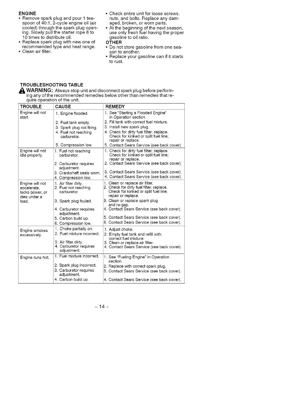 Craftsman 358.794772 User Manual | Page 14 / 19