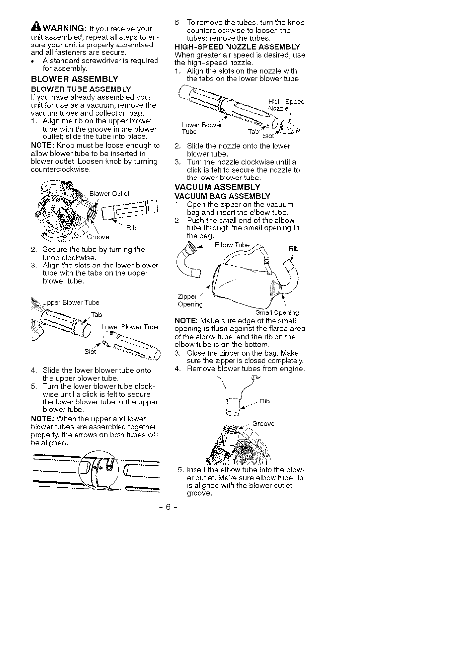 Vacuum assembly | Craftsman 358.794772 User Manual | Page 6 / 19