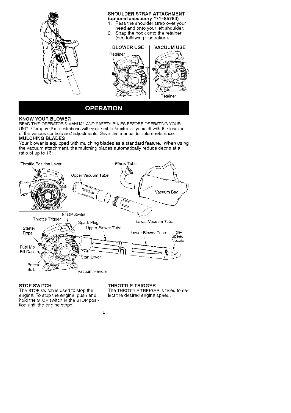 Operation | Craftsman 358.794772 User Manual | Page 8 / 19