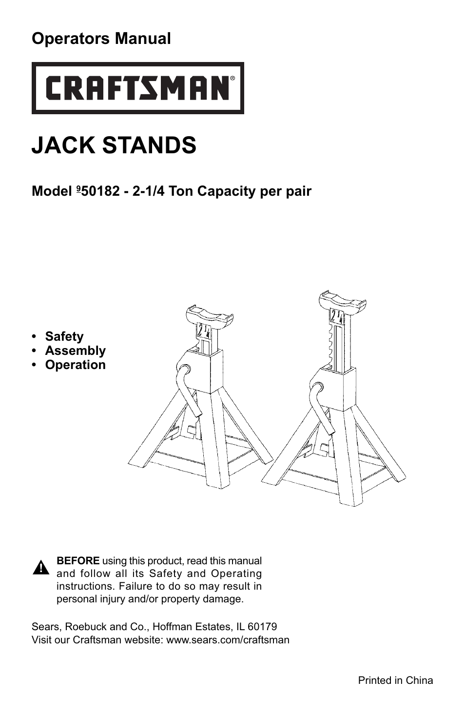 Craftsman 50182 User Manual | 5 pages