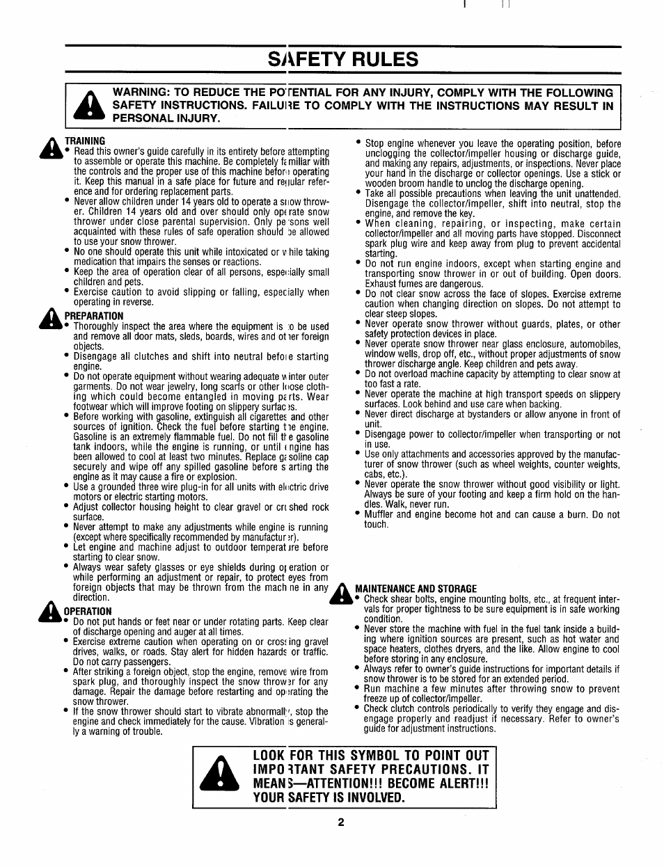 S>vfety rules | Craftsman 247.885680 User Manual | Page 2 / 40