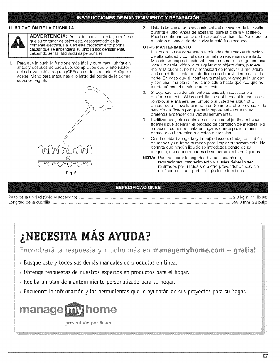 Necesita mas ayuda, L^ti | Craftsman 316.792490 User Manual | Page 15 / 20