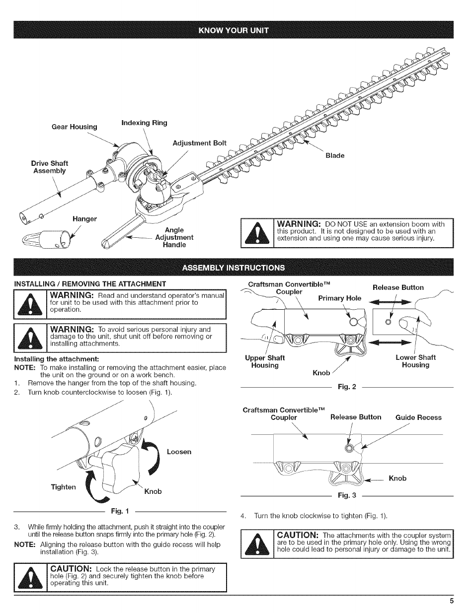 Assembly instructions | Craftsman 316.792490 User Manual | Page 5 / 20