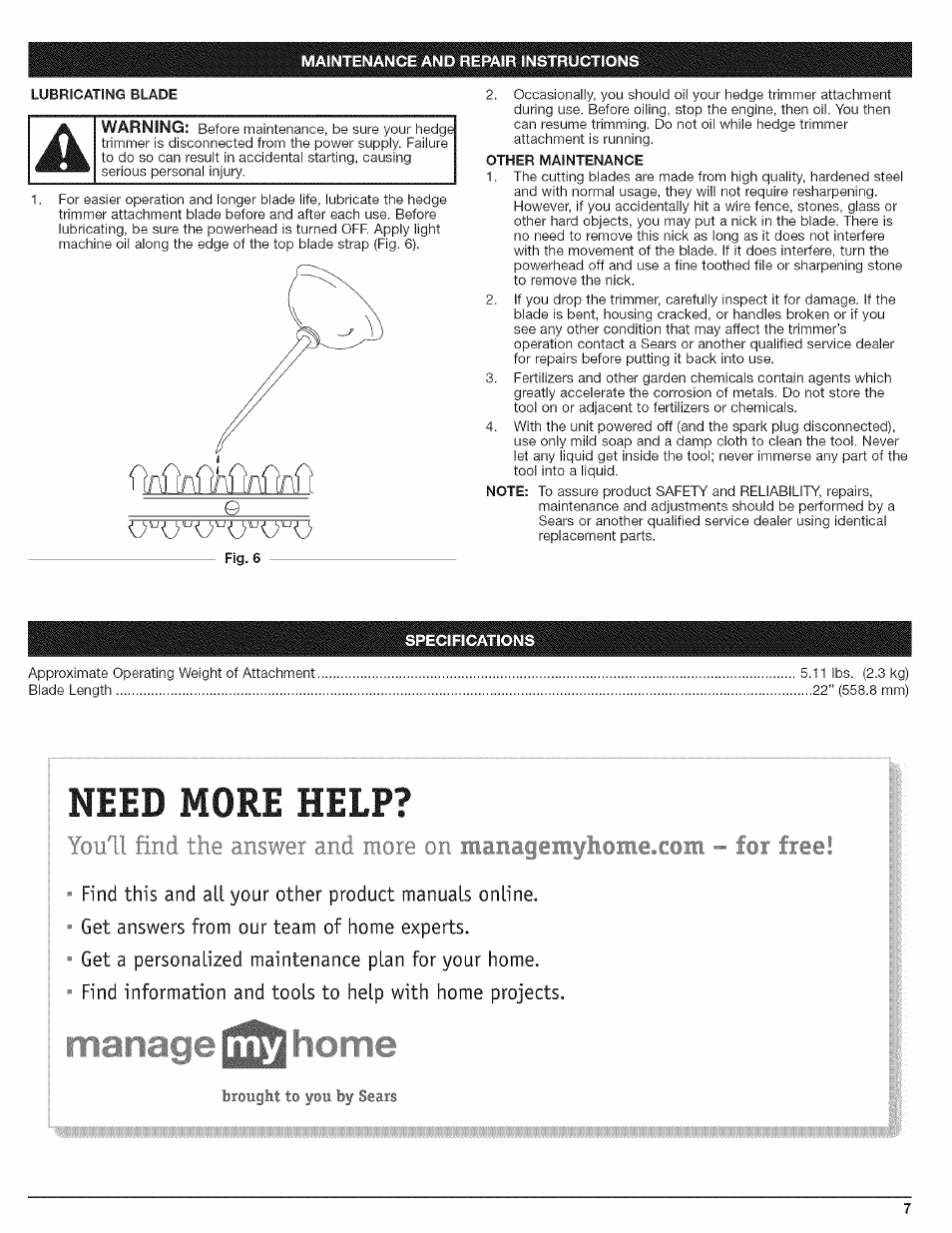 Need more help | Craftsman 316.792490 User Manual | Page 7 / 20