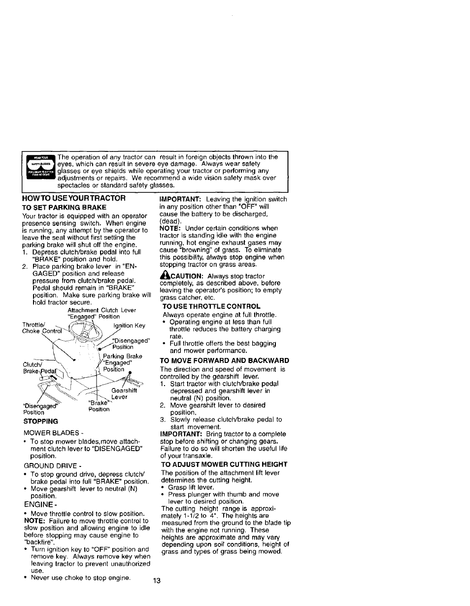 Howto useyourtractor | Craftsman 917.272070 User Manual | Page 13 / 60