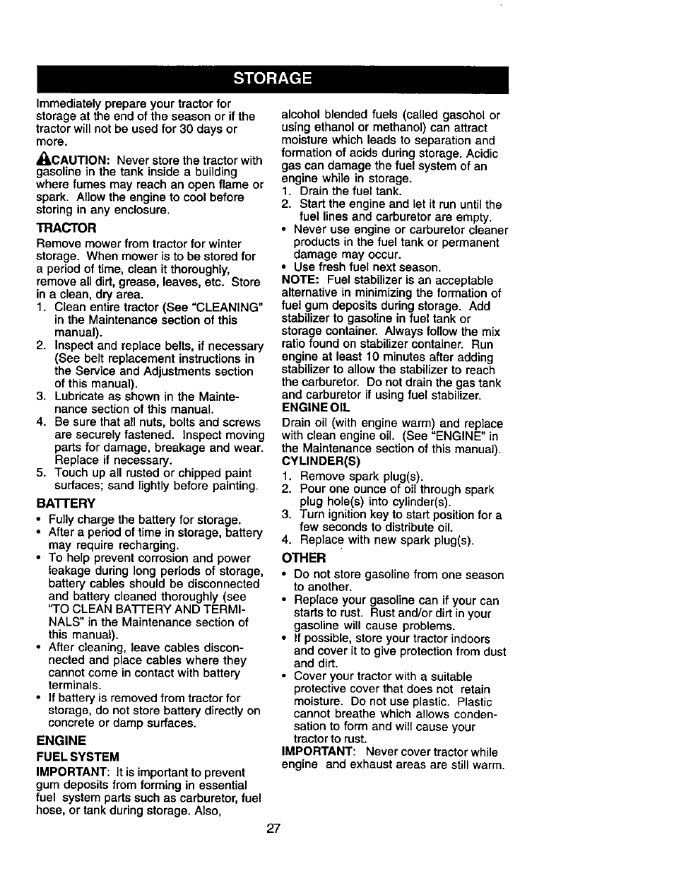 Storage | Craftsman 917.271653 User Manual | Page 27 / 56
