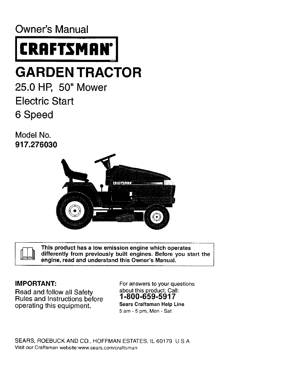 Craftsman 917.276030 User Manual | 64 pages