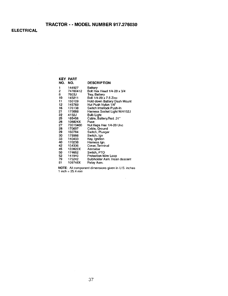 Electrical | Craftsman 917.276030 User Manual | Page 37 / 64