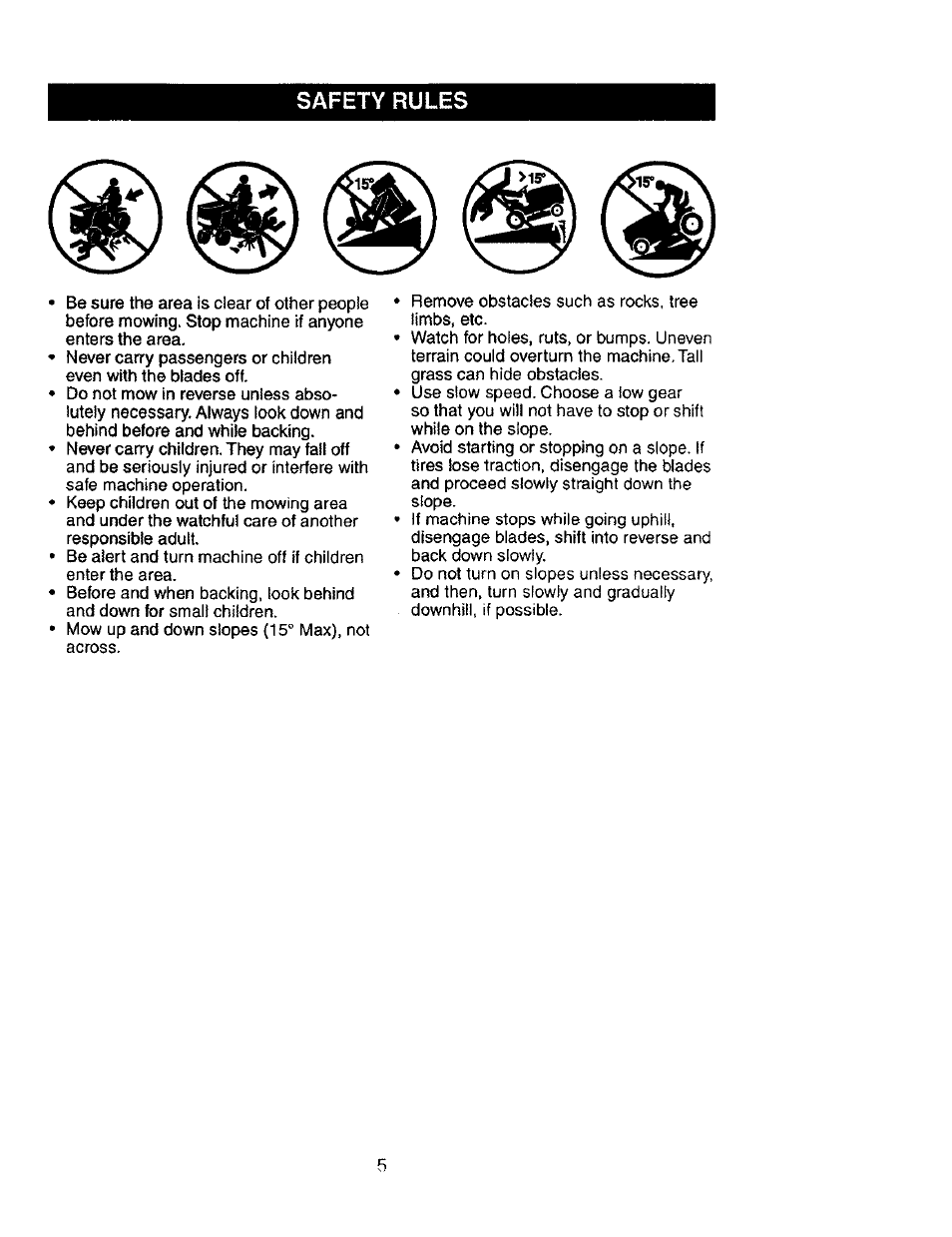 Safety rules | Craftsman 917.276030 User Manual | Page 5 / 64