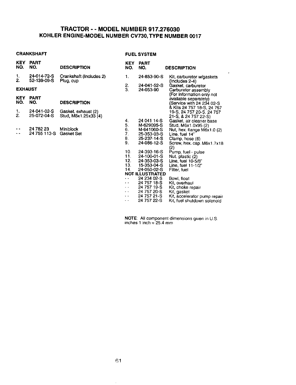 Craftsman 917.276030 User Manual | Page 61 / 64