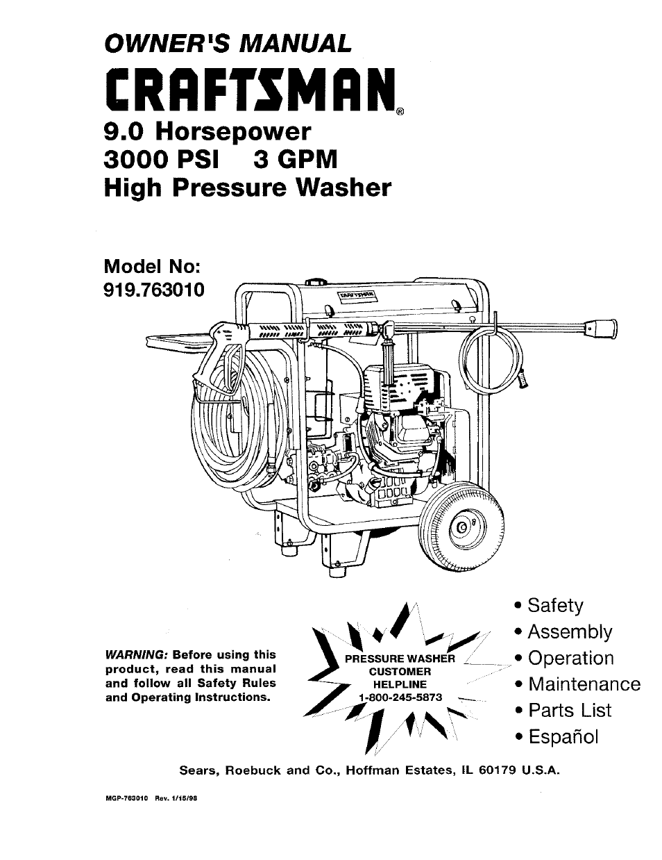 Craftsman 919.763010 User Manual | 56 pages