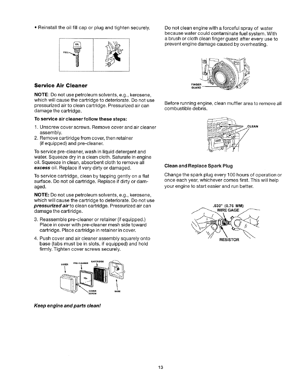 Service air cleaner | Craftsman 919.763010 User Manual | Page 13 / 56