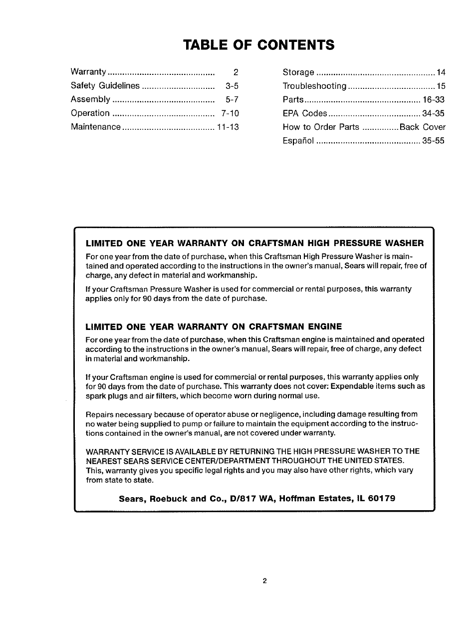 Craftsman 919.763010 User Manual | Page 2 / 56