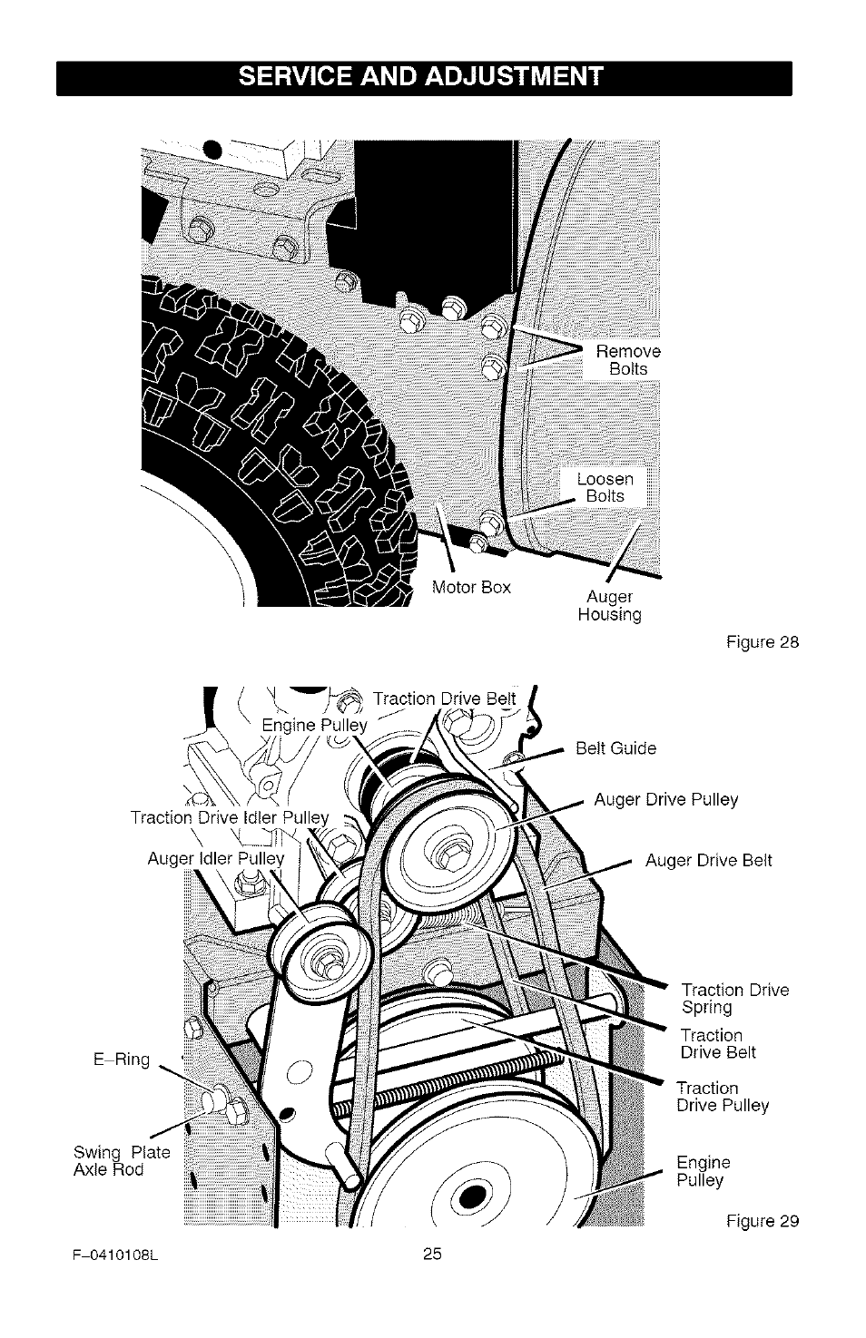 Service and adjustment | Craftsman 536.881800 User Manual | Page 25 / 100