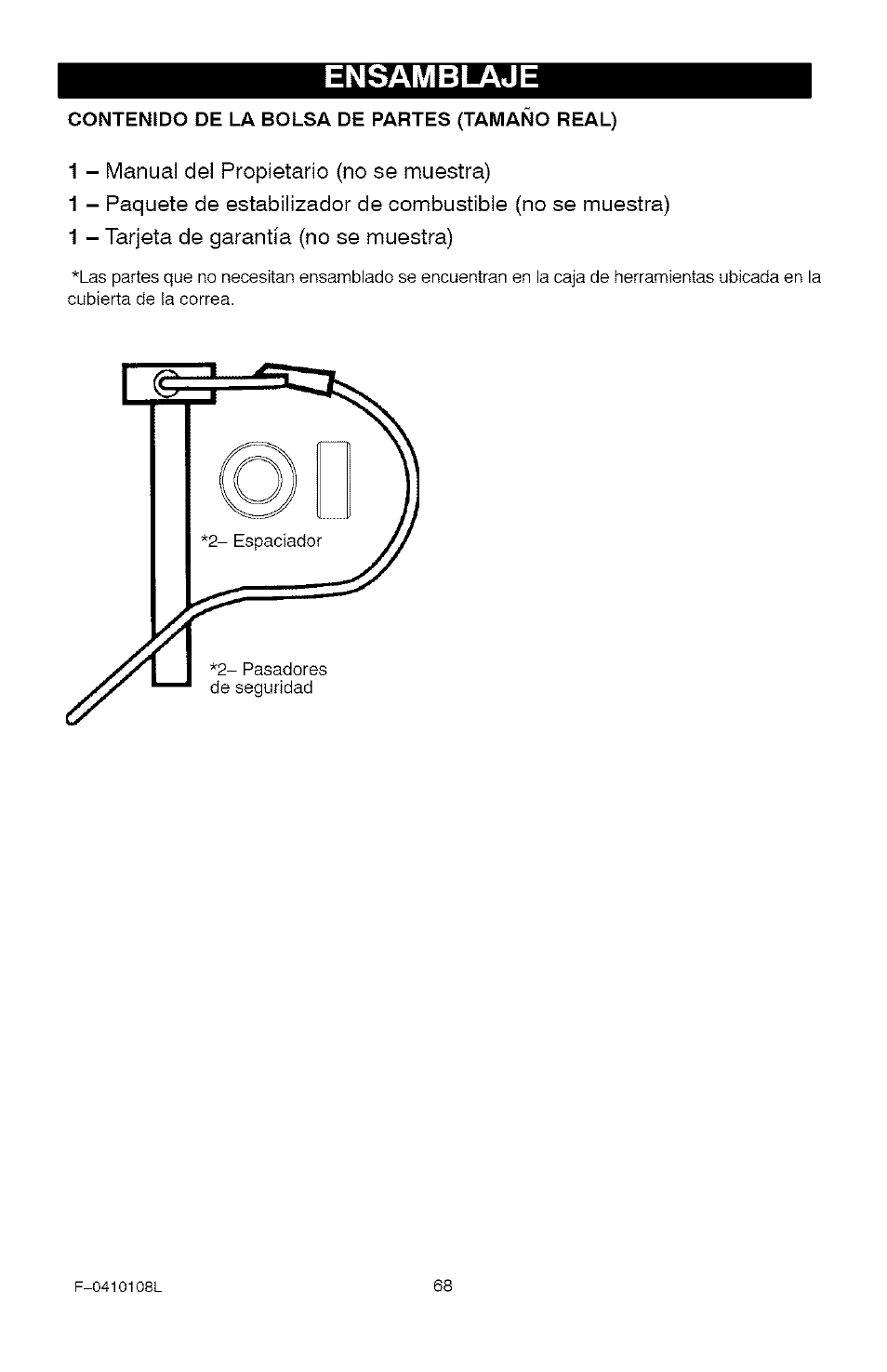 Ensamblaje | Craftsman 536.881800 User Manual | Page 68 / 100