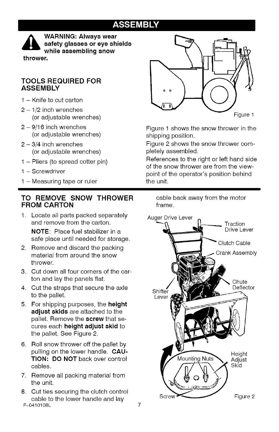 Assembly | Craftsman 536.881800 User Manual | Page 7 / 100