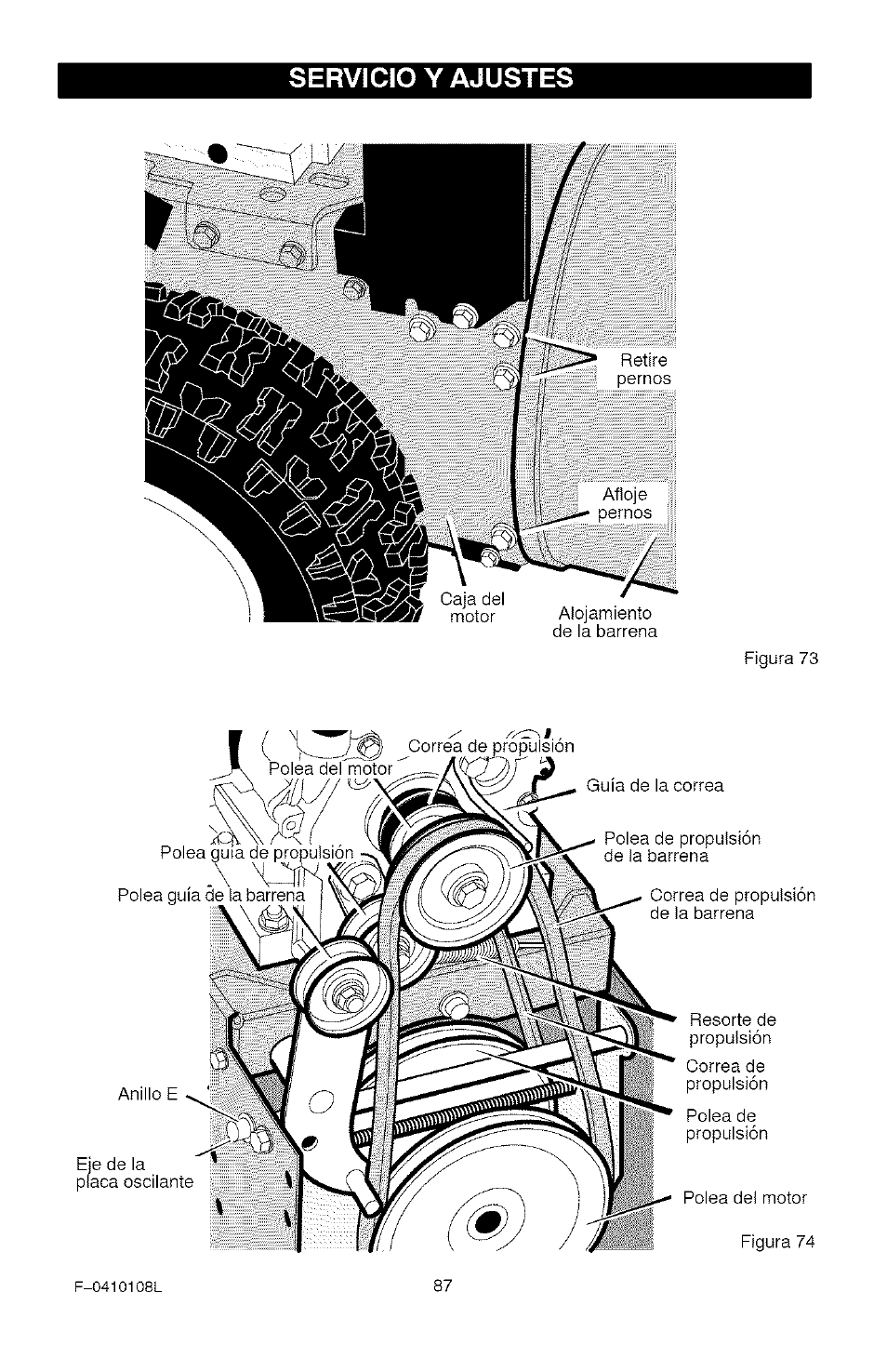 Servicio y ajustes, A aafí | Craftsman 536.881800 User Manual | Page 87 / 100