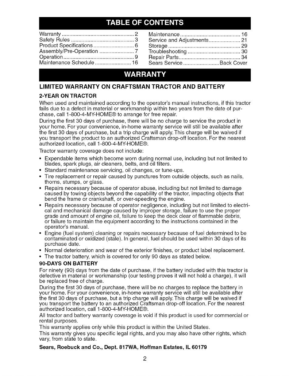 Craftsman 917.276361 User Manual | Page 2 / 64