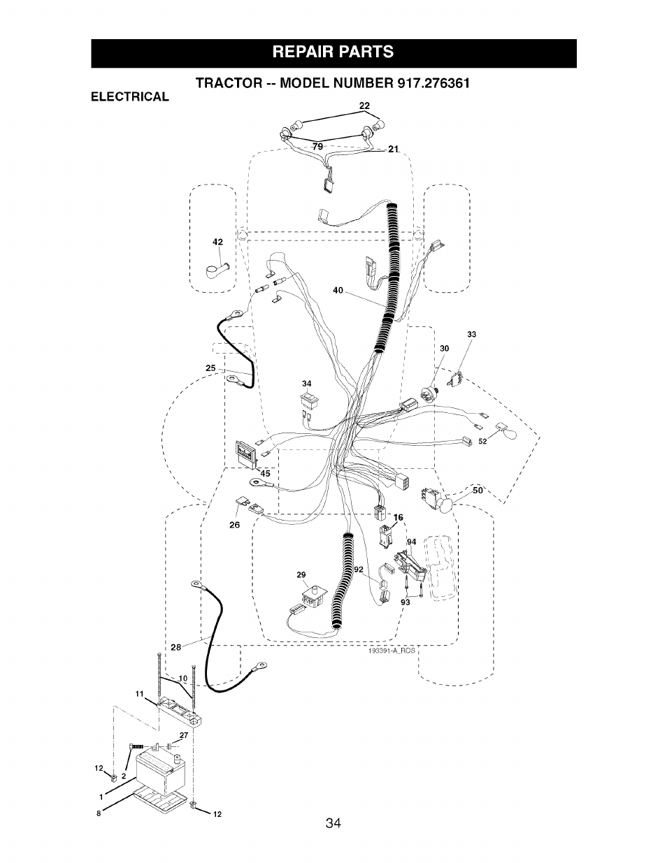Repair parts | Craftsman 917.276361 User Manual | Page 34 / 64