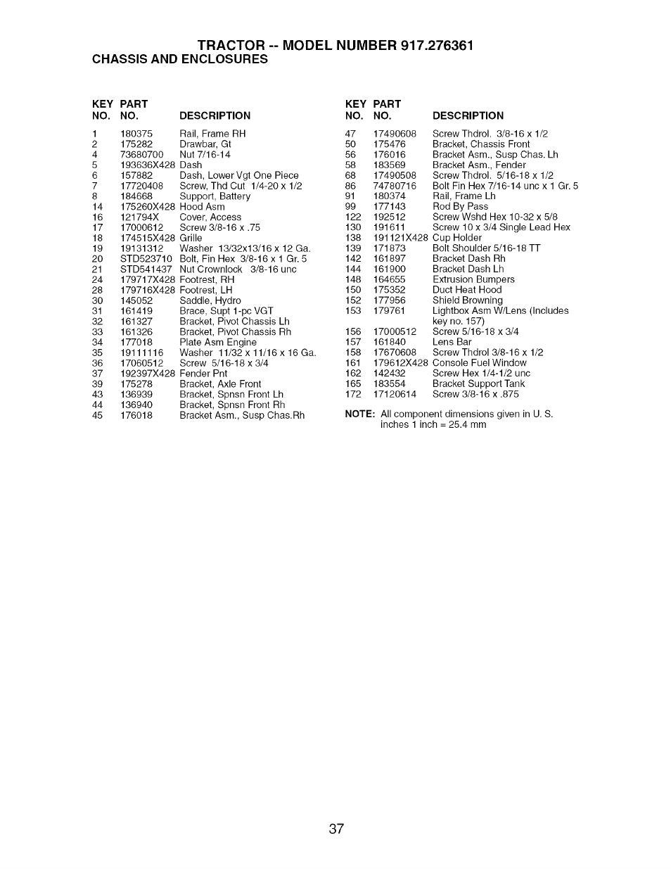 Chassis and enclosures | Craftsman 917.276361 User Manual | Page 37 / 64