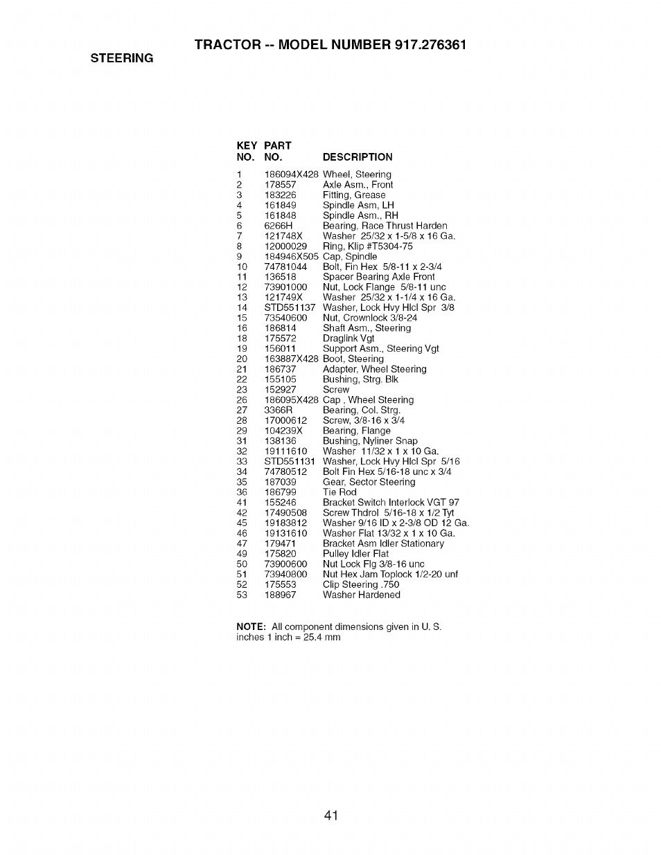Steering | Craftsman 917.276361 User Manual | Page 41 / 64