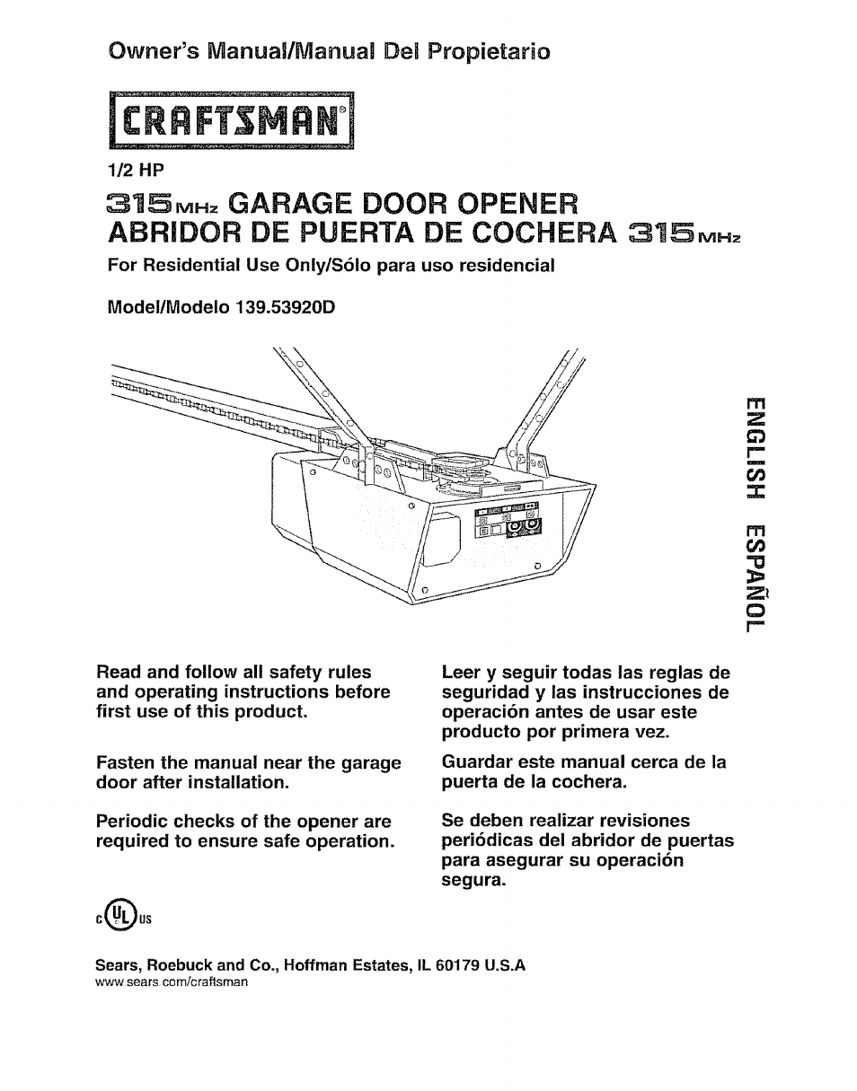 Craftsman 139.53920D User Manual | 76 pages