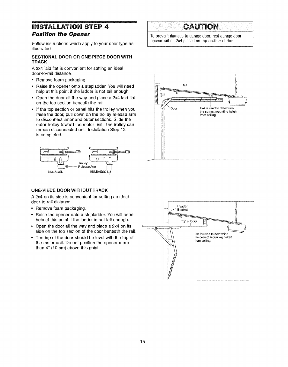 Caution, Imsmllatiofl step 4 | Craftsman 139.53920D User Manual | Page 15 / 76