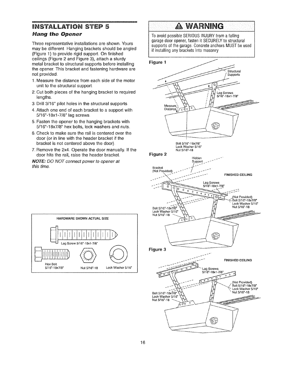 Installation step s, Warning | Craftsman 139.53920D User Manual | Page 16 / 76