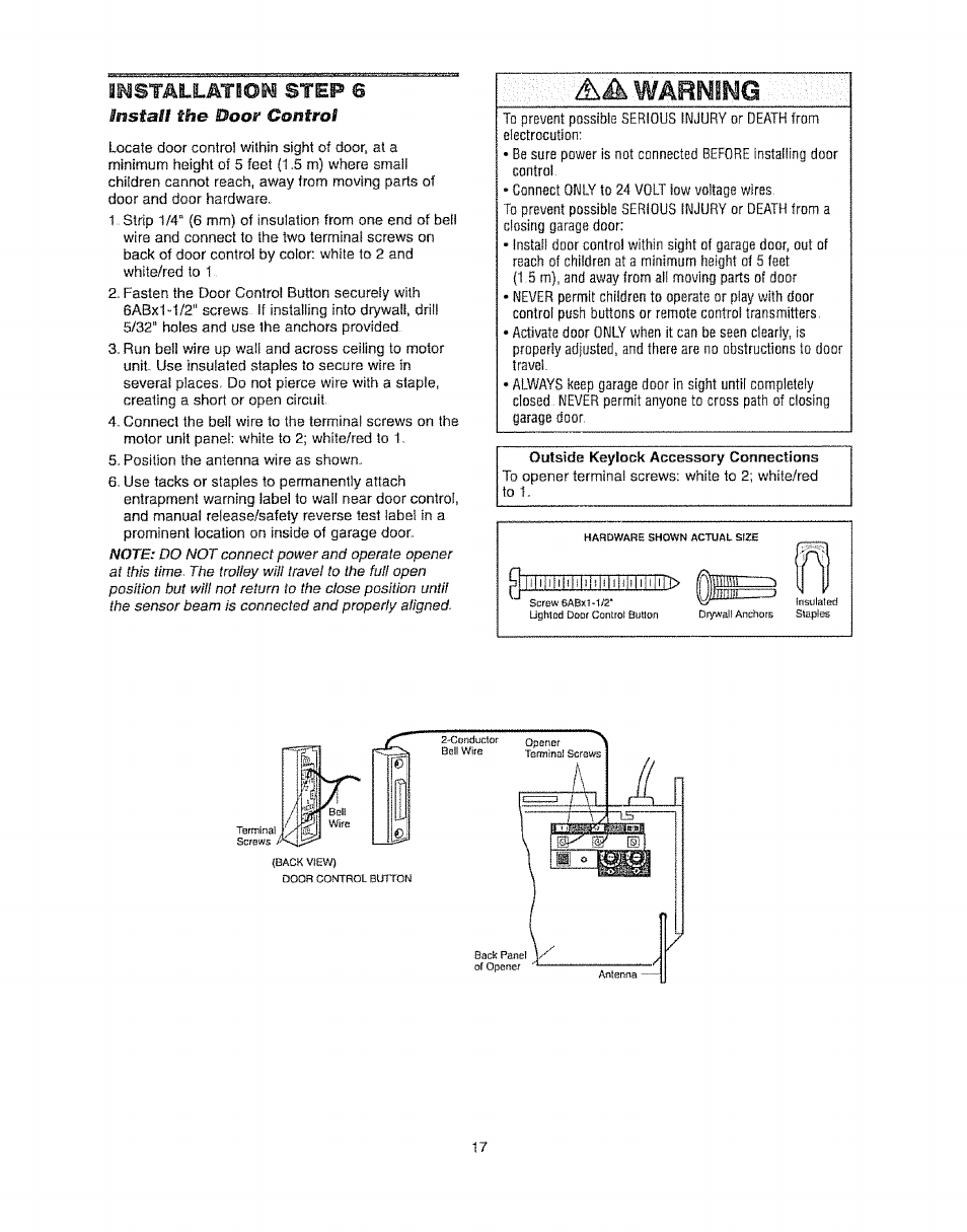 Mstilllaticiii step 6, Warning | Craftsman 139.53920D User Manual | Page 17 / 76