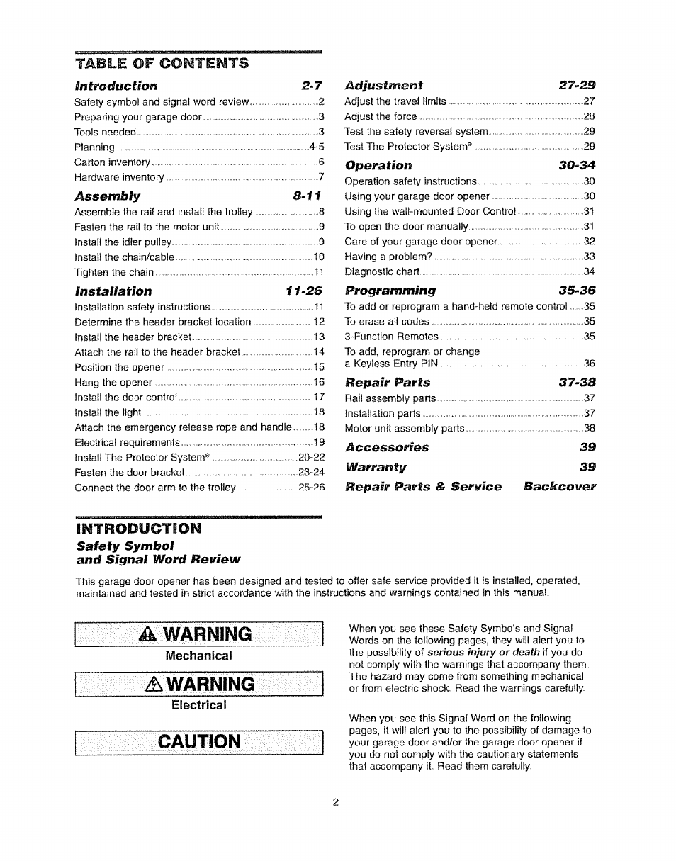 Craftsman 139.53920D User Manual | Page 2 / 76