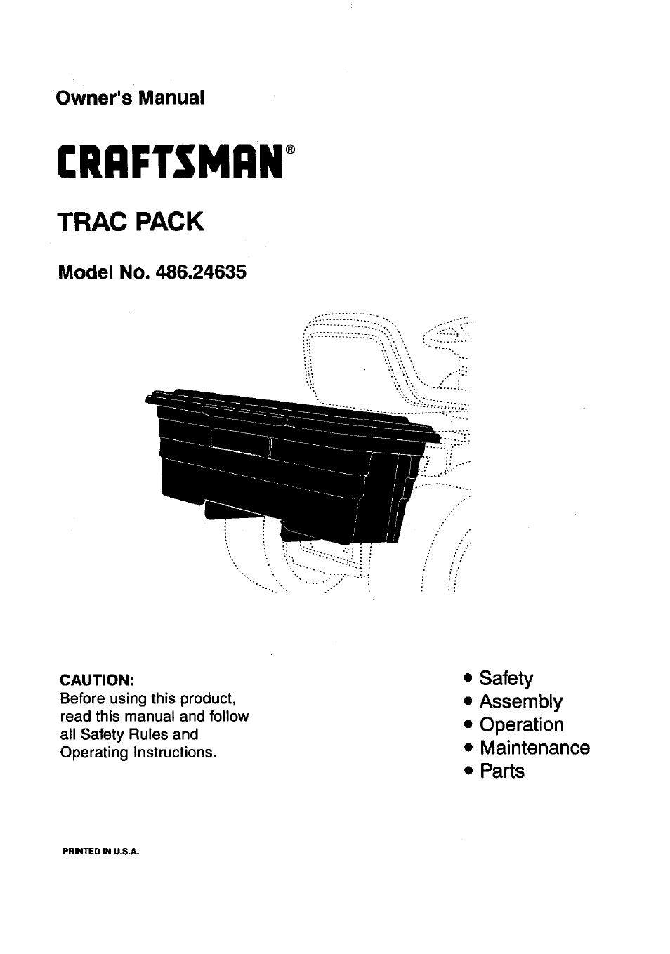 Craftsman 486.24635 User Manual | 8 pages