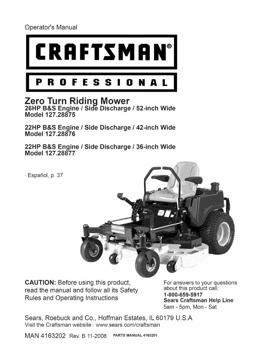 Craftsman 127.28876 User Manual | 77 pages