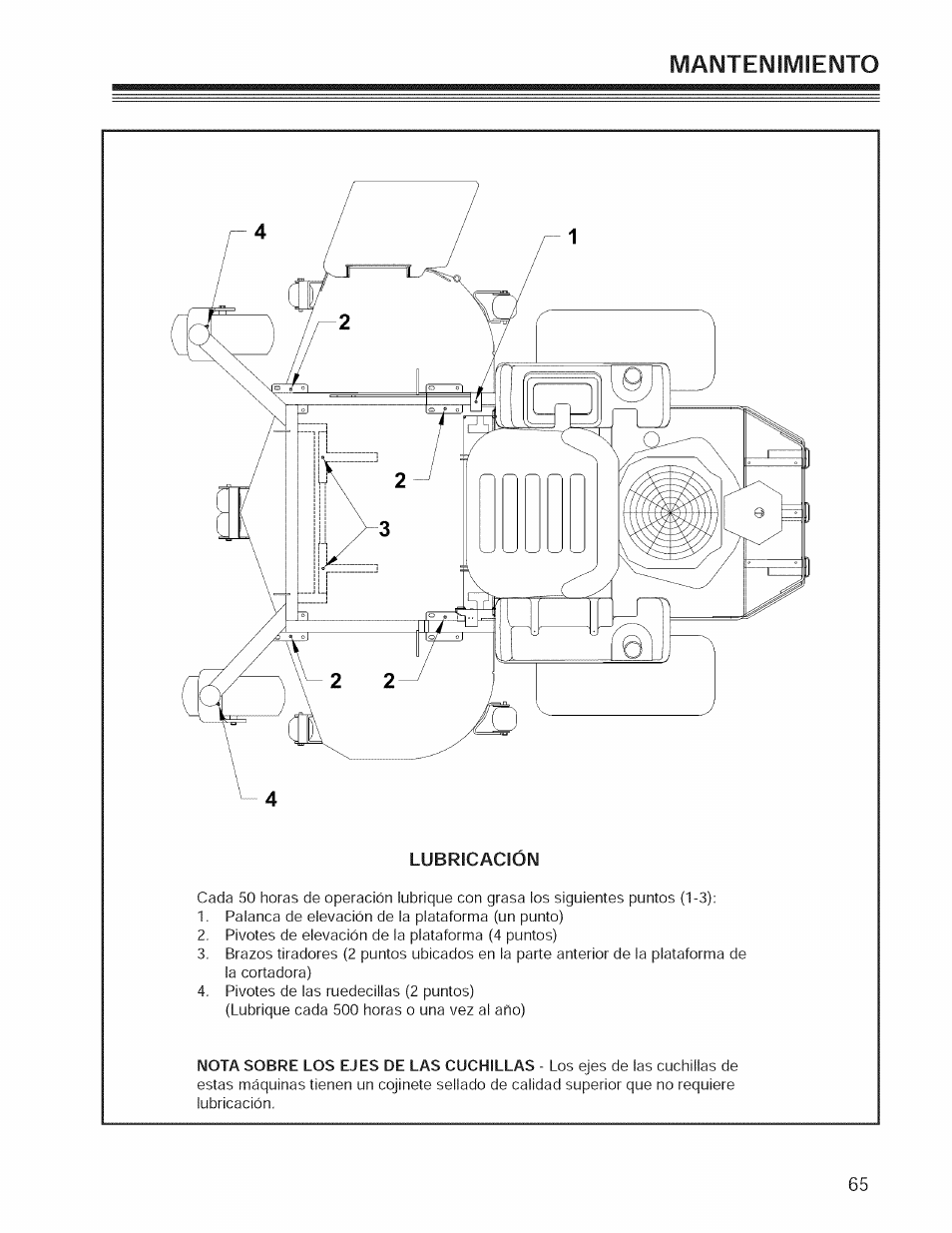 Lubricación, Manteimilviieimto | Craftsman 127.28876 User Manual | Page 67 / 77