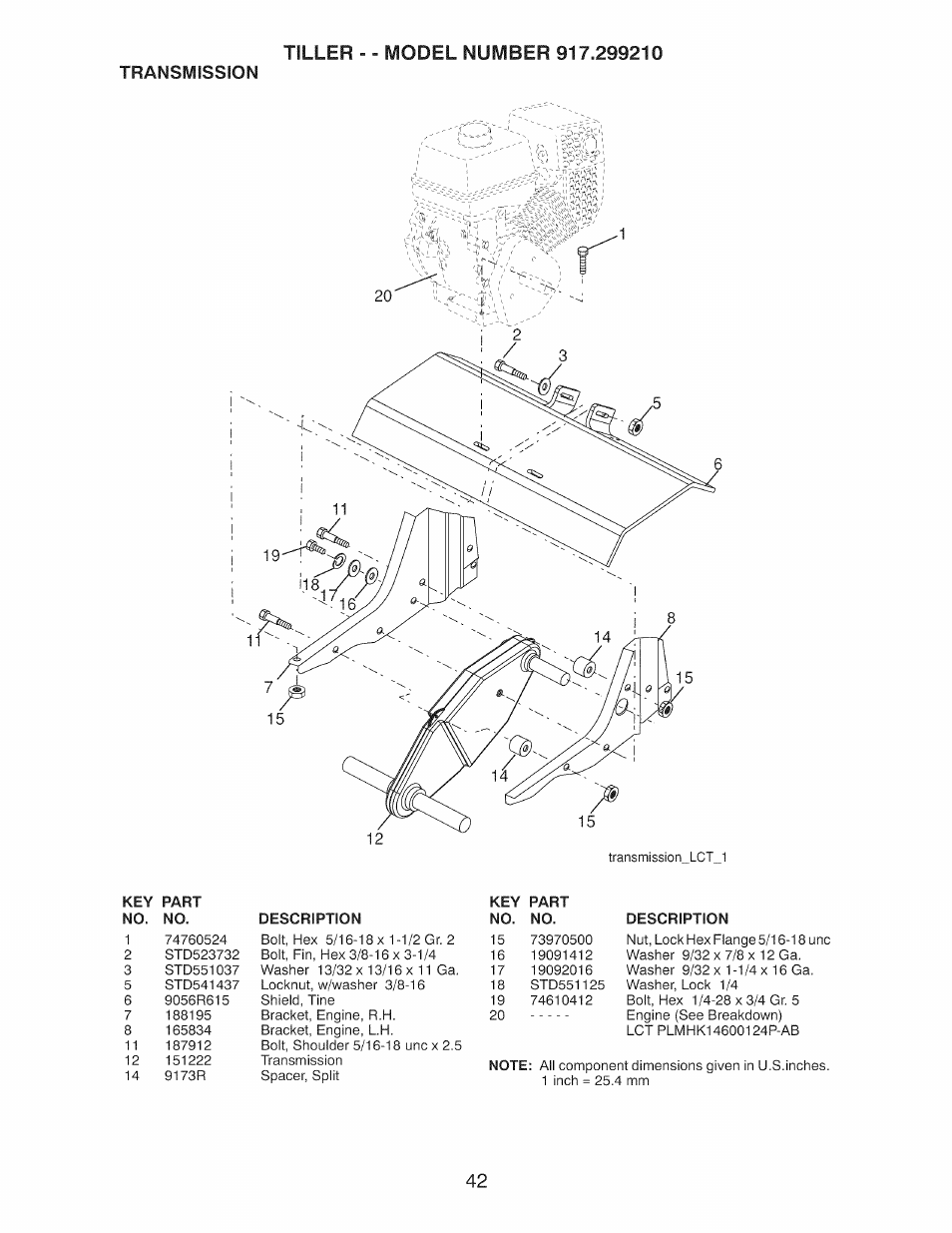 Transmission | Craftsman 917.299210 User Manual | Page 42 / 48