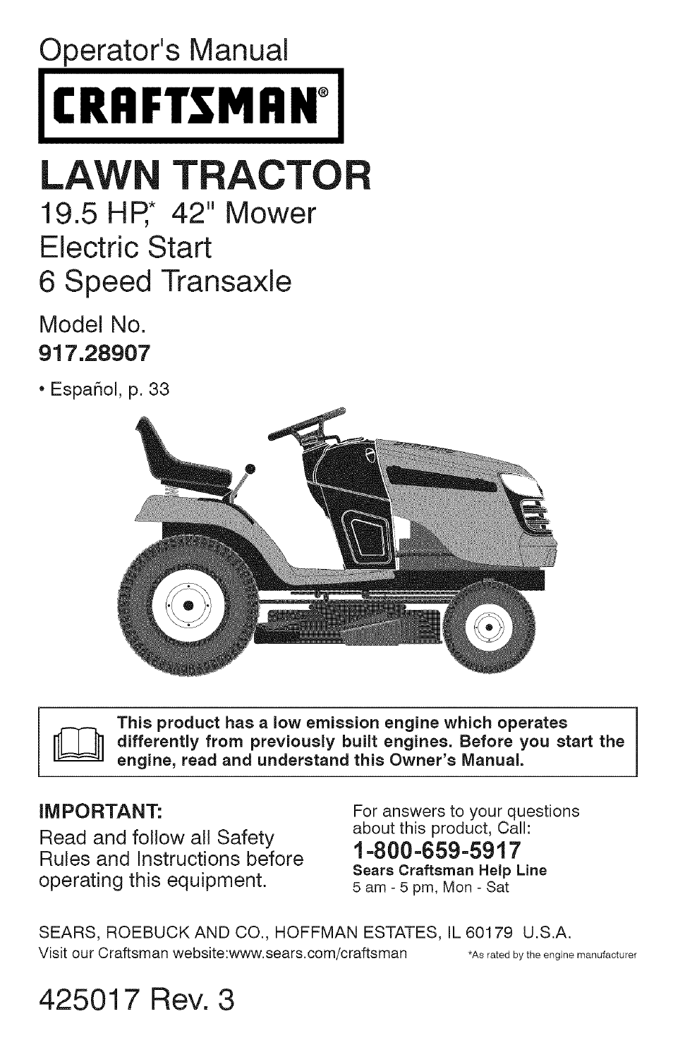 Craftsman 917.28907 User Manual | 64 pages