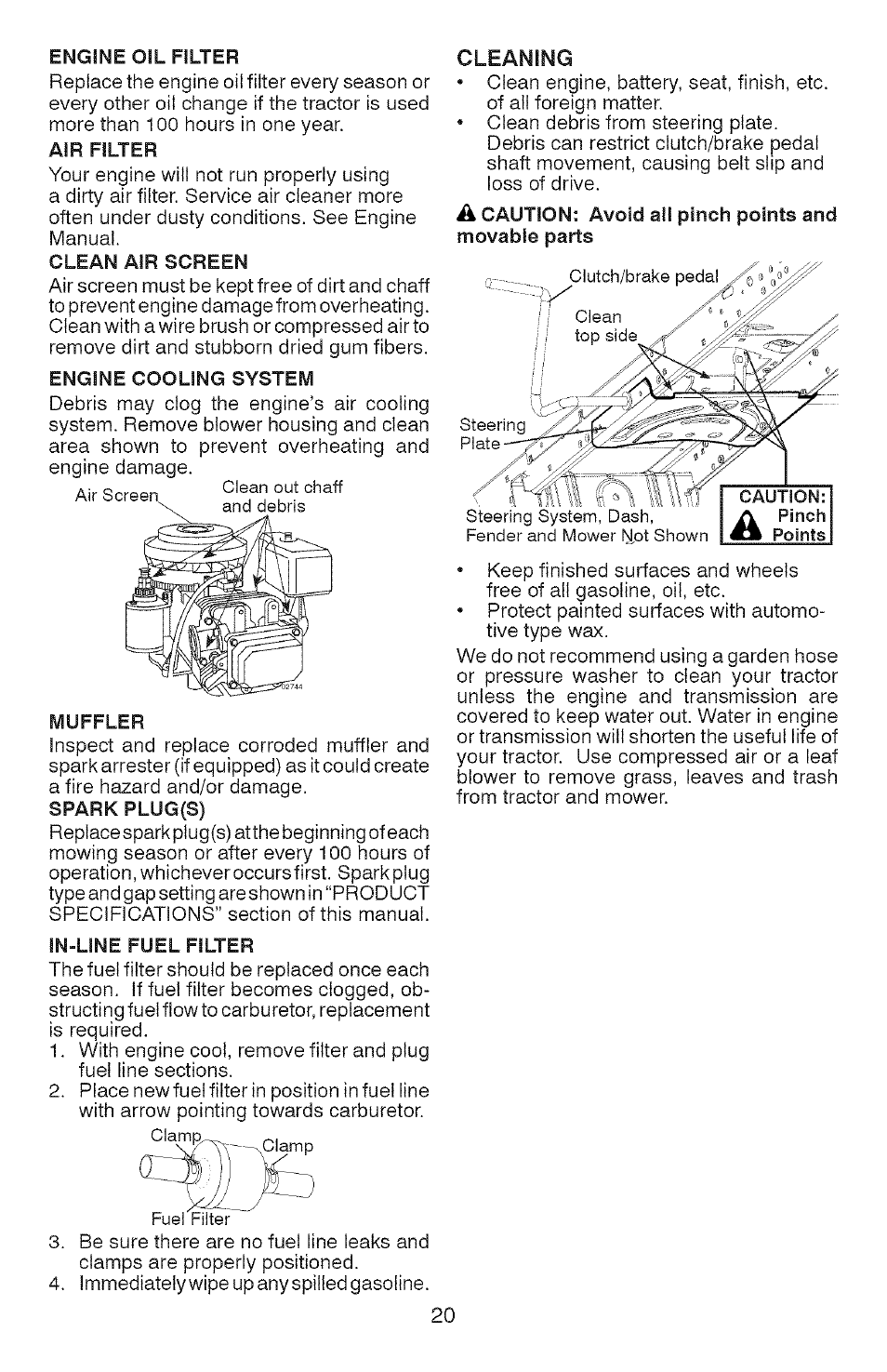 Cleaning | Craftsman 917.28907 User Manual | Page 20 / 64