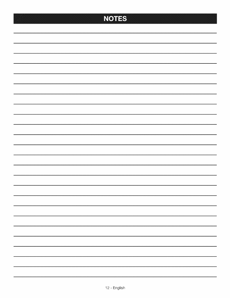 Notes | Craftsman CR2000 User Manual | Page 12 / 24