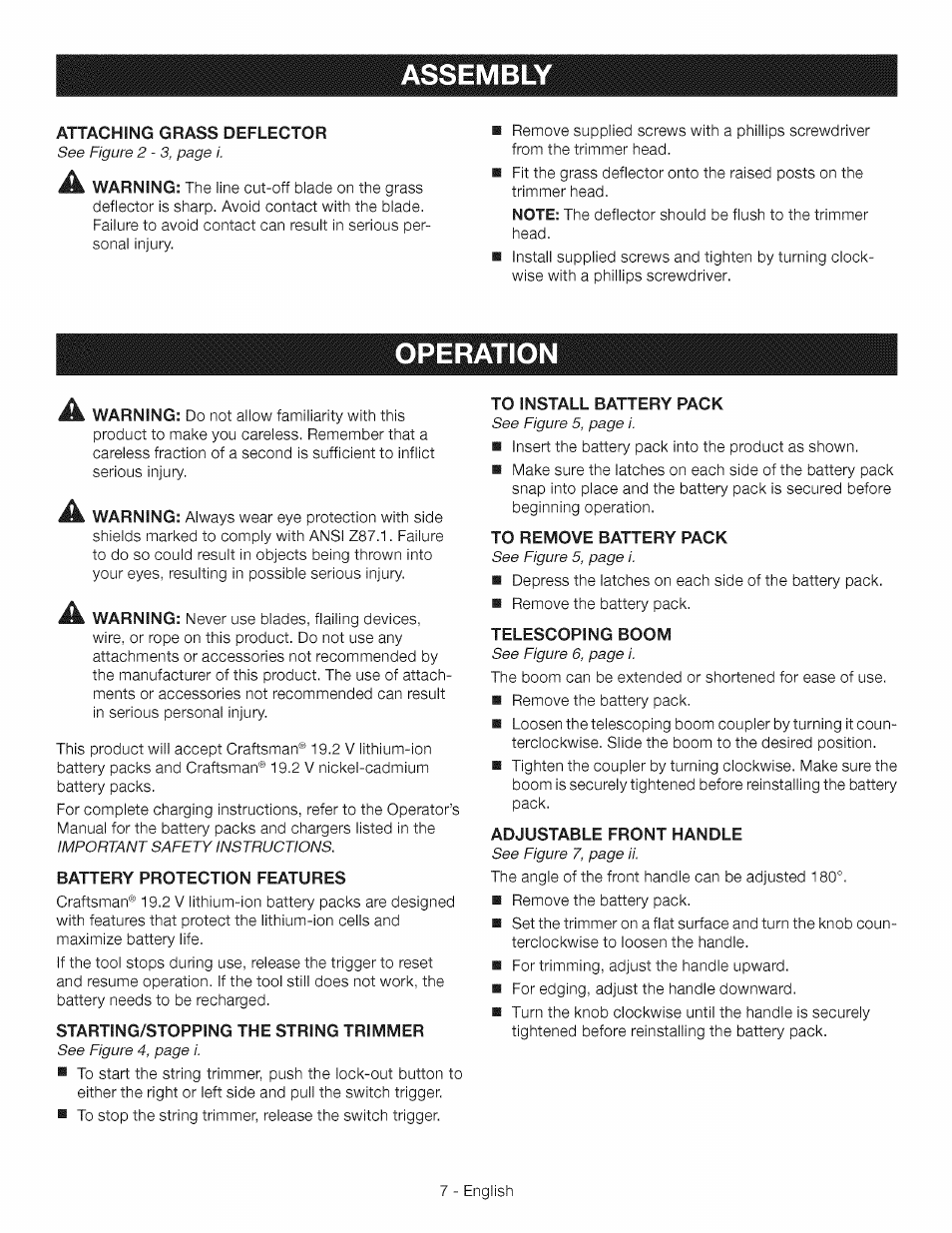 Operation | Craftsman CR2000 User Manual | Page 7 / 24