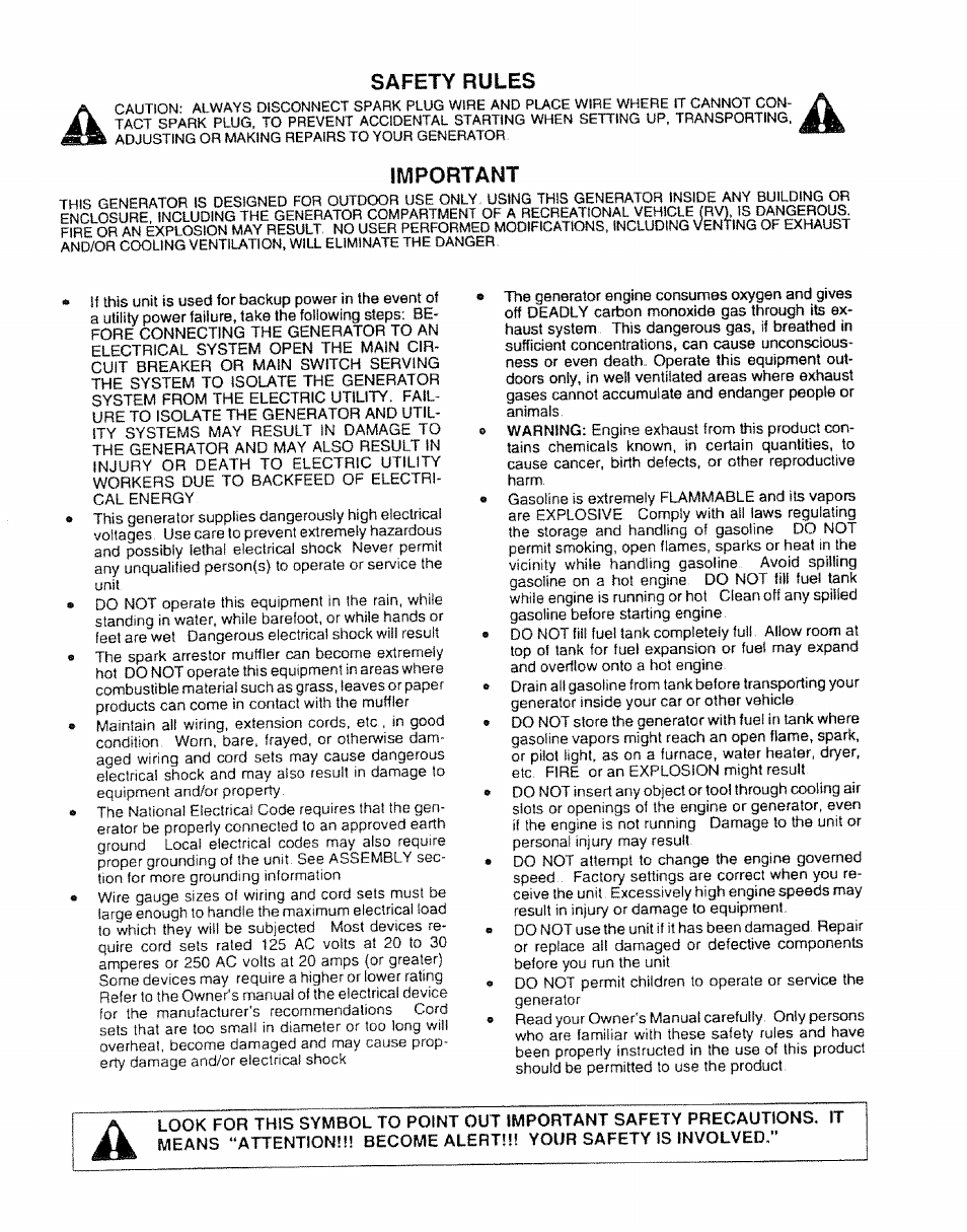 Safety rules, Important | Craftsman 580.327071 User Manual | Page 2 / 28