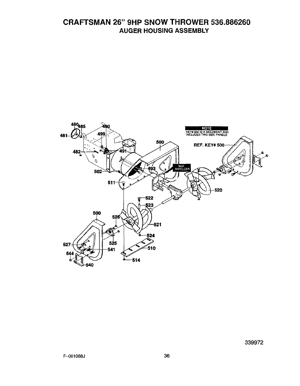 Craftsman 536.886260 User Manual | Page 36 / 54
