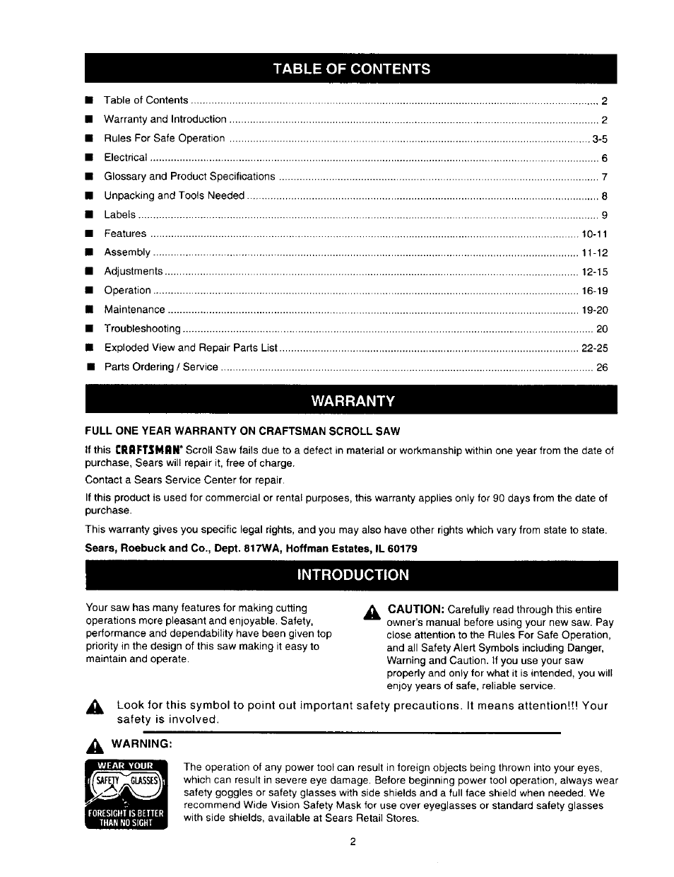 Craftsman 315.216360 User Manual | Page 2 / 26