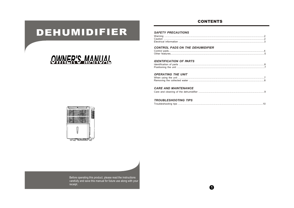 Т³гж 2, Dehumidifier | Perfect Aire PAD40 User Manual | Page 2 / 7