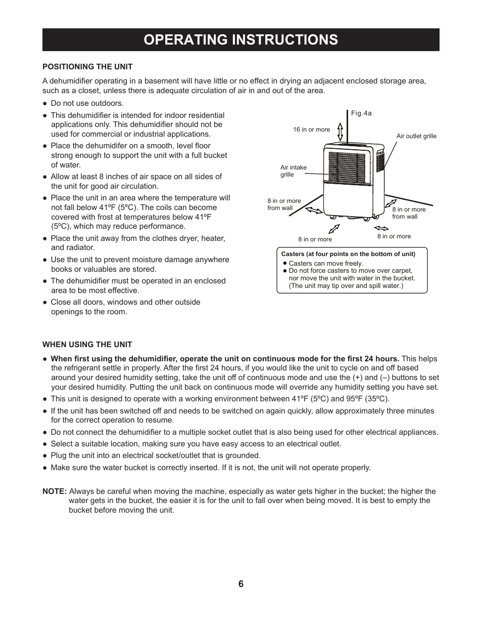 Operating instructions | Perfect Aire PMP50 User Manual | Page 7 / 14