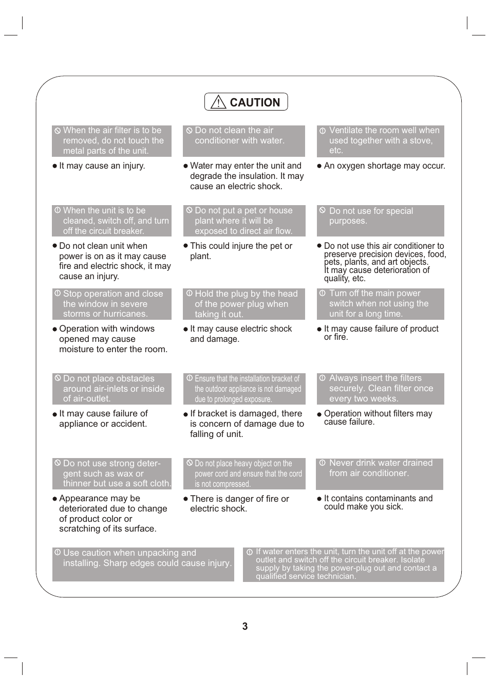 Т³гж 3, Caution | Perfect Aire PAC5200 User Manual | Page 4 / 14