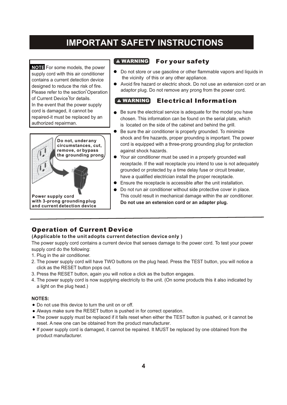 Т³гж 4, Important safety instructions | Perfect Aire PAC5200 User Manual | Page 5 / 14